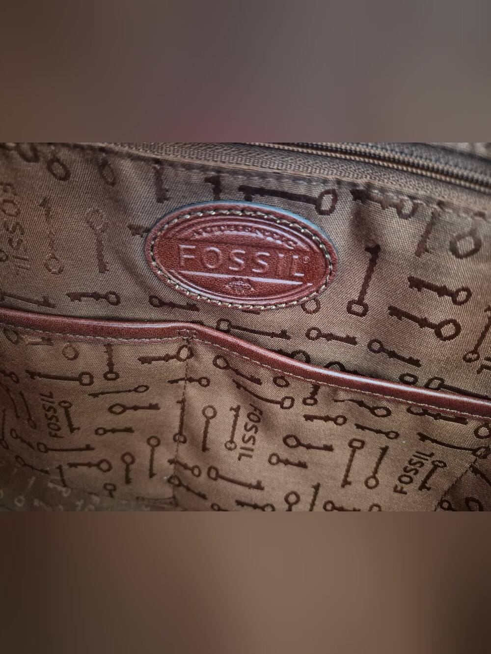 Fossil Two-Tone Leather Revival Weekender Satchel - Picture 12 of 15